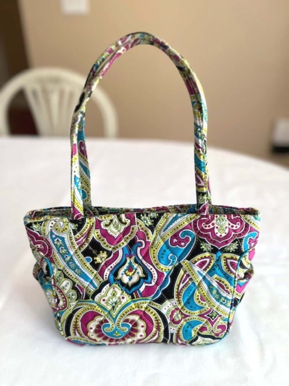 VERA BRADLEY | Bella Paisley Silk Quilted Handbag Shoulder Bag-Vintage